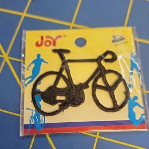 Joy Iron-On Bicycle 1.5" Black Patch